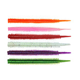 10 pçs/lote 80mm/0.76g mar worm milípede simulação isca macia chumbo gancho gabarito iscas macias silicone wobblers iscas para pesca no mar